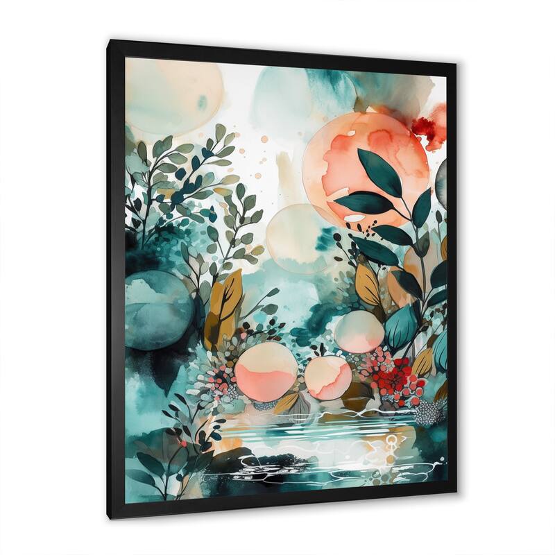 Designart "Green And Orange Reflections Of A Free Mind Ii" Boho Feather